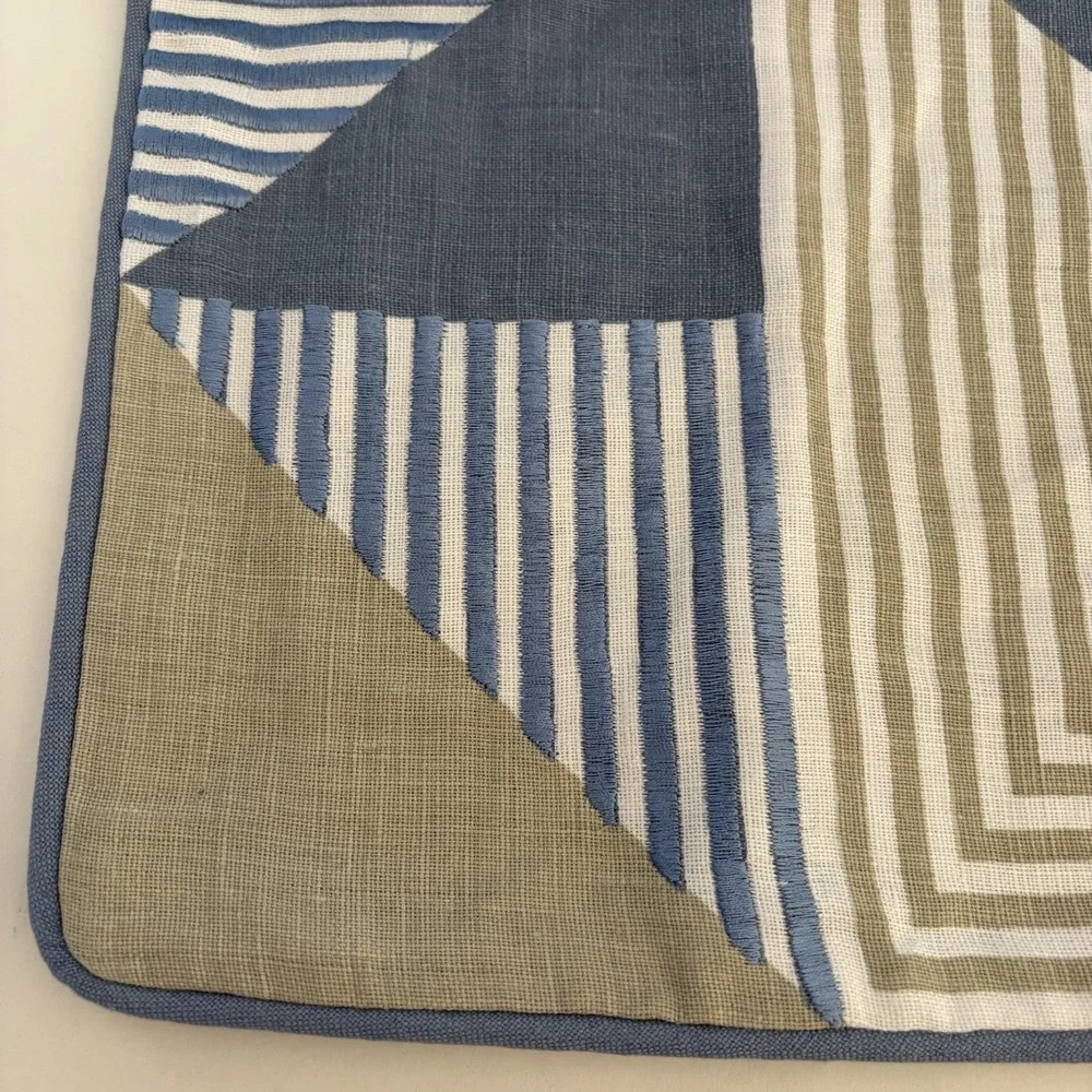 Villa‎ Classic Home Ambrose Blue Natural 22x22 Pillow Cover Pottery Barn Linen
